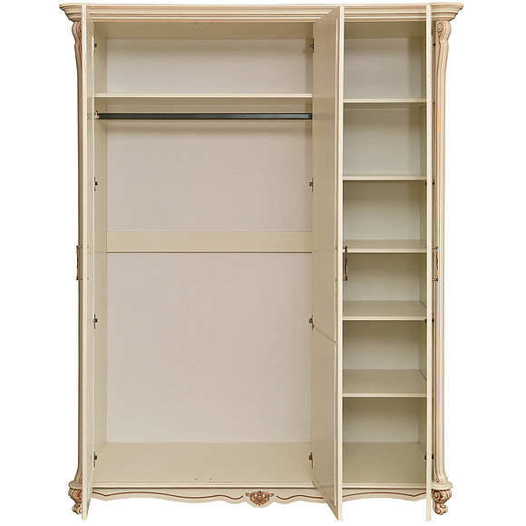 Шкаф 3-х дверный «Алези» П349.01, Цвет: Слоновая кость с золочением