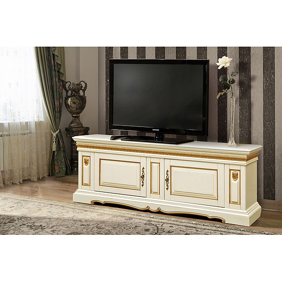 Тумба «Милана ТВ3с» П265.15с, Цвет: Слоновая кость с золочением