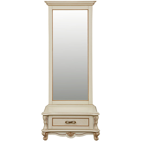 Зеркало напольное «Алези 1» П350.15, Цвет: Слоновая кость с золочением