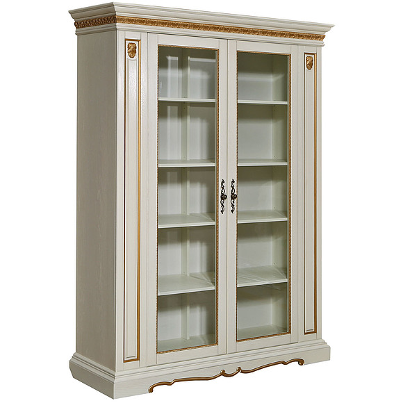 Шкаф «Милана 5/1» П396.04, Цвет: Слоновая кость с золочением (shkaf_milana_5-1_p396_04_slon_kost_zoloto_2.jpg) Шкаф «Милана 5/1» П396.04, Цвет: Слоновая кость с золочением
