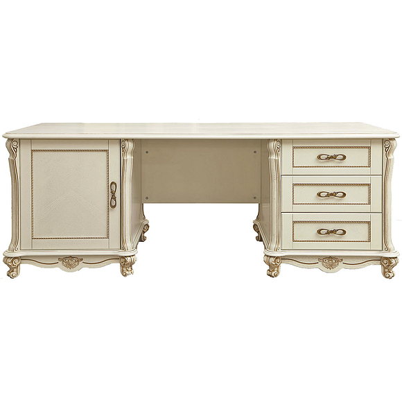 Стол письменный «Алези» П395.04, Цвет: Слоновая кость с золочением