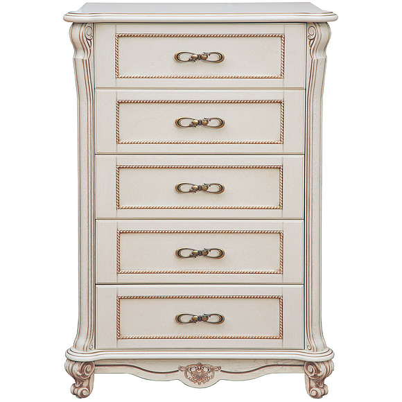 Комод «Алези» П349.23, Цвет: Слоновая кость с золочением