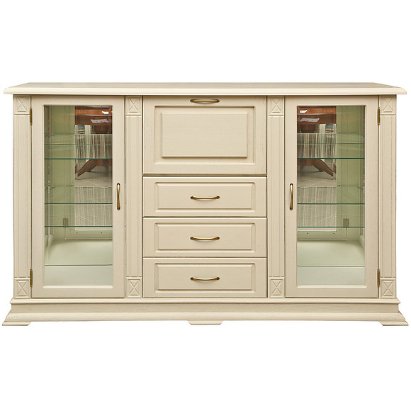 Шкаф «Верди Люкс 3/2з» П487.12з, Цвет: Слоновая кость (tumba_kombinir_verdi_3-2z_p487_12z_slon_kost_2.jpg) Шкаф «Верди Люкс 3/2з» П487.12з, Цвет: Слоновая кость