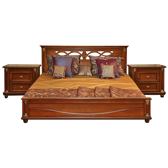 Кровать двойная «Валенсия», Цвет: Каштан, Спальное место: 2000x1600 мм, Размер: 2131х1794х1031 мм