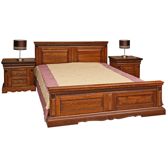 Кровать двойная «Милана» высокое изножье, Цвет: Черешня, Механизм трансформации: без механизма, Спальное место: 2000x1600 мм, Размер: 2187x1772x1035 мм