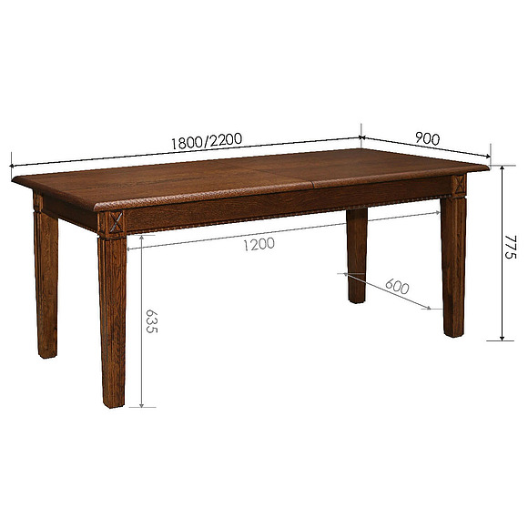 Стол «Верди 1Р» П106.04, Цвет: Дуб рустикаль с патинированием