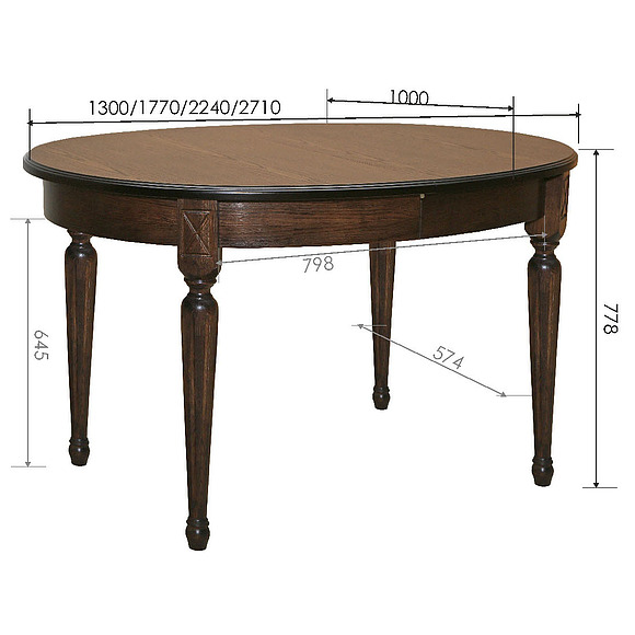 Стол «Верди 14» П323.01, Цвет: Дуб рустикаль с патинированием