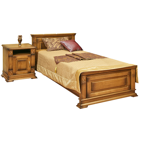 Кровать одинарная «Верди Люкс» с высоким изножьем, Цвет: Дуб рустикаль с патинированием, Механизм трансформации: без механизма, Спальное место: 2000x800 мм, Размер: 2187x974x851 мм