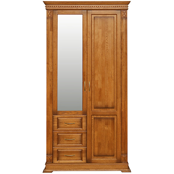 Шкаф комбинированный для прихожей «Верди Люкс» П433.12Z, Цвет: Дуб рустикаль с патинированием