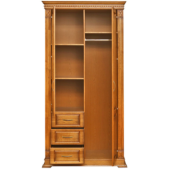 Шкаф комбинированный для прихожей «Верди Люкс» П433.12Z, Цвет: Дуб рустикаль с патинированием