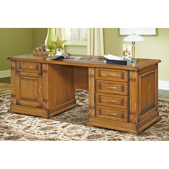 Стол письменный  «Верди Люкс 7» П432.12, Цвет: Дуб рустикаль с патинированием