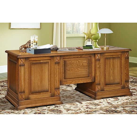 Стол письменный  «Верди Люкс 7» П432.12, Цвет: Дуб рустикаль с патинированием