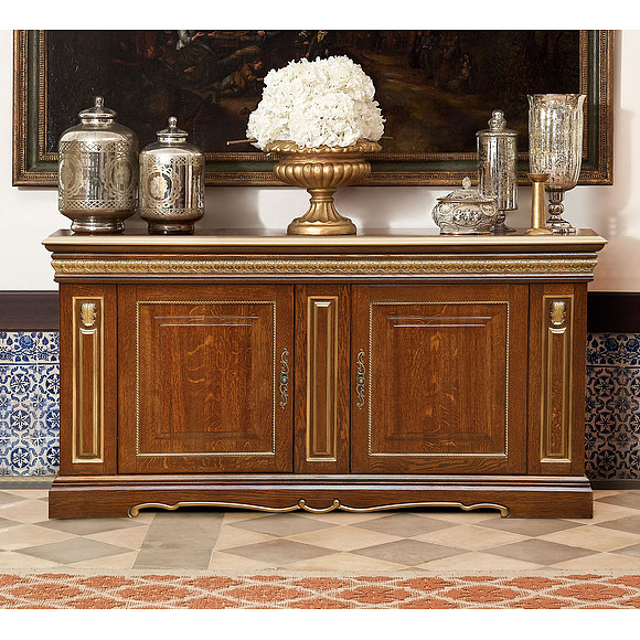 Тумба «Милана 2/1с» П265.21с, Цвет: Черешня с золочением