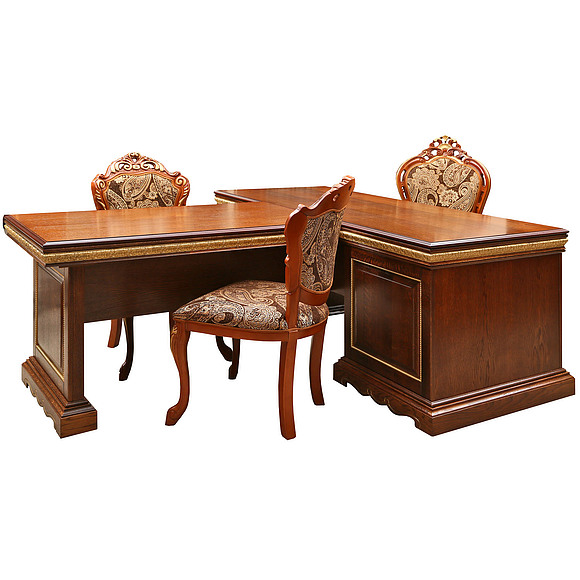 Стол «Милана 2П» П396.02, Цвет: Черешня с золочением