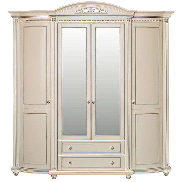 Шкаф для одежды «Валенсия 4» П254.11, Цвет: Античная темпера с серебром