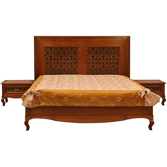 Кровать двойная «Видана Люкс» П445.02-1, Цвет: Коньяк