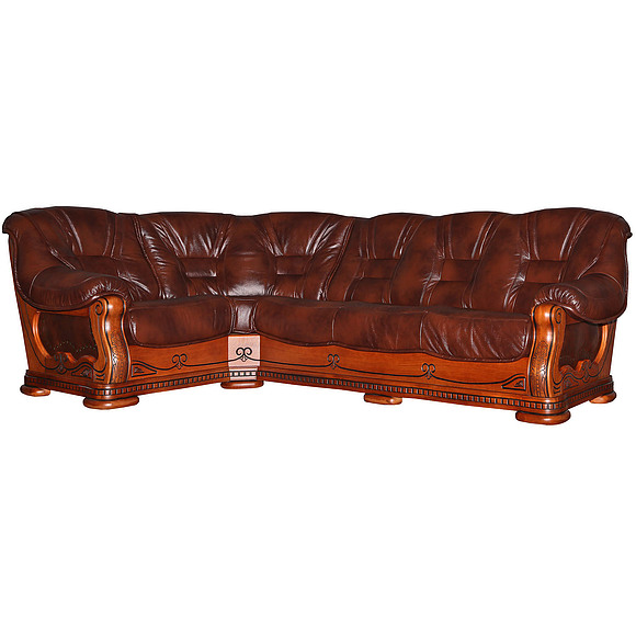 Угловой диван «Консул 2020/2020(-С)» (3мL/R901R/L), Материал: натуральная кожа, Цвет: Дуб рустикаль с патинированием, Группа ткани: 120 группа