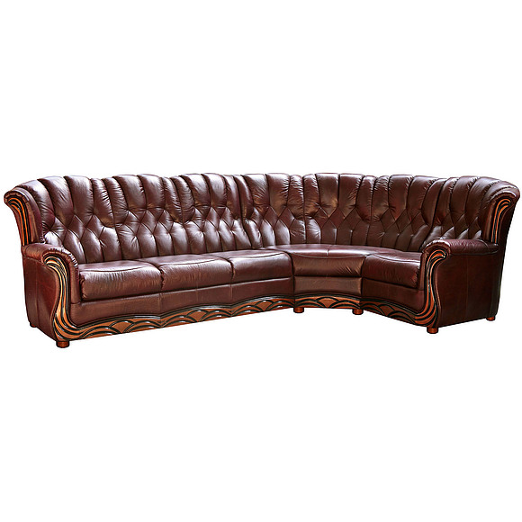 Угловой диван «Европа» (3мL/R901R/L), Материал: натуральная кожа, Группа ткани: 120 группа