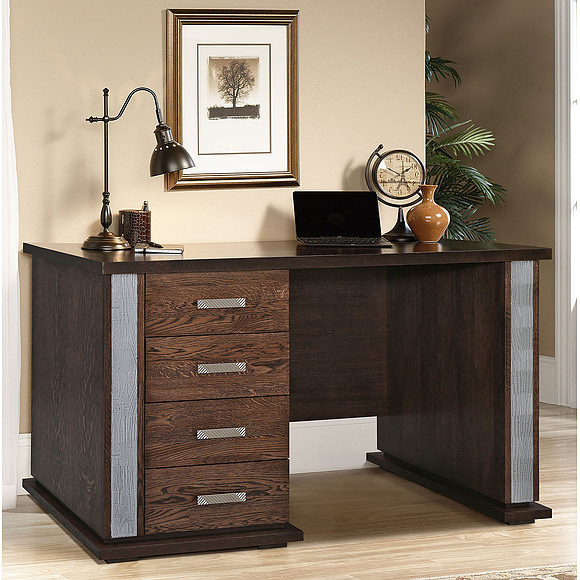 Стол письменный «Тунис» П343.25Ш, Цвет: Венге+серебро