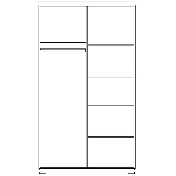 Шкаф для одежды «Тунис» П344.06, Цвет: Слоновая кость с серебром