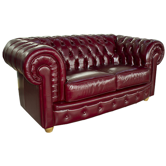 2-х местный диван «Честерфилд» (22), Материал: натуральная кожа, Группа ткани: 150 группа