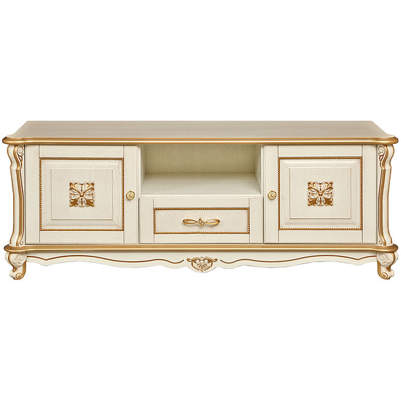 Тумба «Алези ТВ2 Люкс» П350.02л, Цвет: Слоновая кость с золочением (tumba_alezi_tv2_lux_p350_02l_slon_kost_2-1.jpg) Тумба «Алези ТВ2 Люкс» П350.02л, Цвет: Слоновая кость с золочением