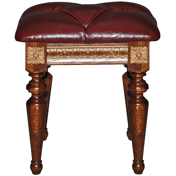 Банкетка «Милана 26» П294.26, Материал: натуральная кожа, Цвет: Черешня с золочением