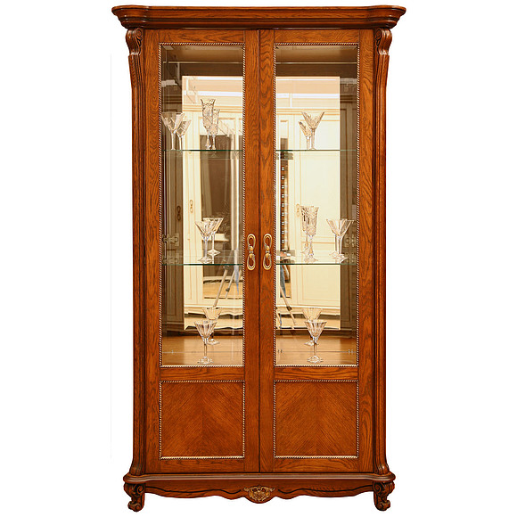 Шкаф с витриной «Алези 2» П350.19, Цвет: Античная бронза