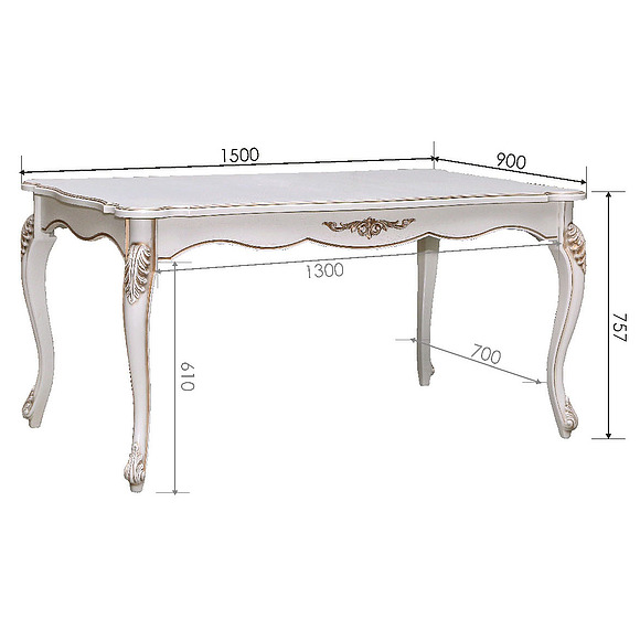 Стол «Алези 3» П353.07, Цвет: Слоновая кость с золочением