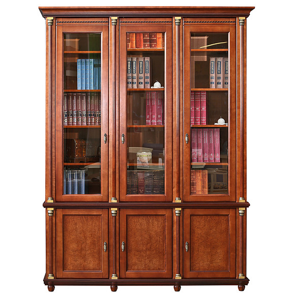 Шкаф для книг «Валенсия 3» П444.23, Цвет: Каштан