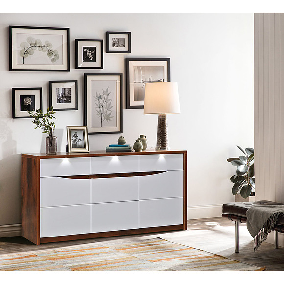 Тумба «Монако» П510.03, Материал: каркас с подсветкой, Цвет: Дуб Саттер+Белый глянец