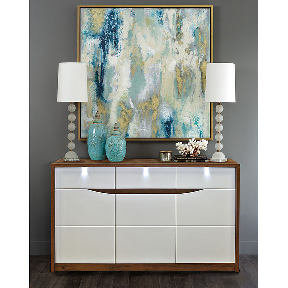 Тумба «Монако» П510.03, Материал: каркас с подсветкой, Цвет: Дуб Саттер+Белый глянец