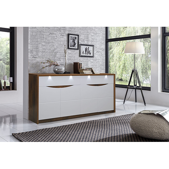 Тумба «Монако» П510.11, Материал: каркас с подсветкой, Цвет: Дуб Саттер+Белый глянец