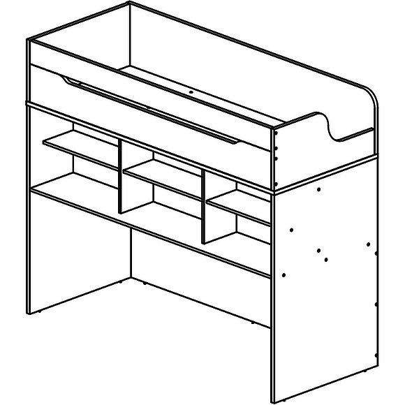 Кровать-чердак «Балу» П039.122, Материал: ДСП ламинированная