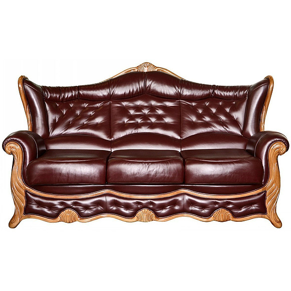 3-х местный диван «Патриция» (3м), Материал: натуральная кожа, Группа ткани: 140 группа, Механизм трансформации: с механизмом