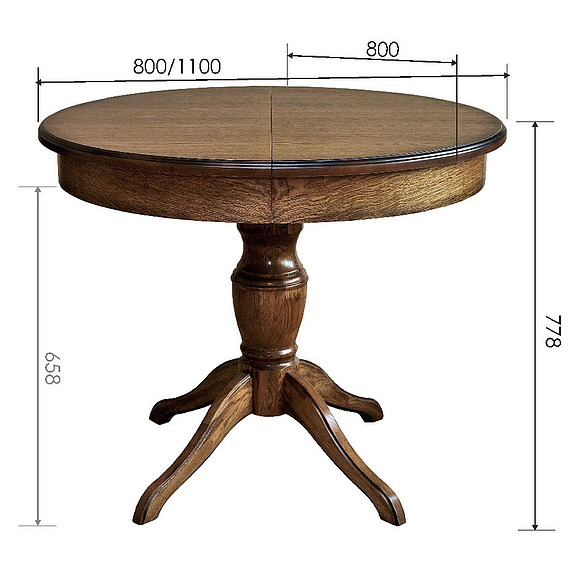 Стол «Верди 11/1» П317.04, Цвет: Дуб рустикаль с патинированием