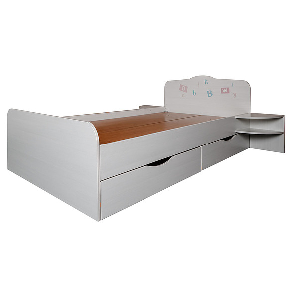 Кровать двойная «Соната», Цвет: Принт «Буквы», Спальное место: 2000x1600 мм