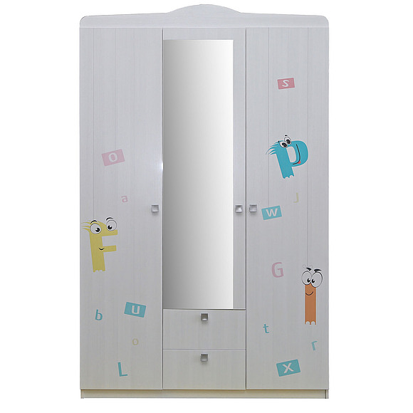 Шкаф для одежды «Соната» П439.06ZД15, Цвет: Принт «Буквы»