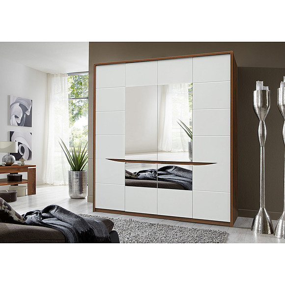 Шкаф для одежды «Монако» П528.01, Цвет: Дуб Саттер+Белый глянец