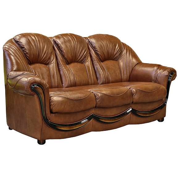 3-х местный диван «Дельта» (3м) - спецпредложение, Материал: натуральная кожа, Группа ткани: 120 группа, Механизм трансформации: с механизмом