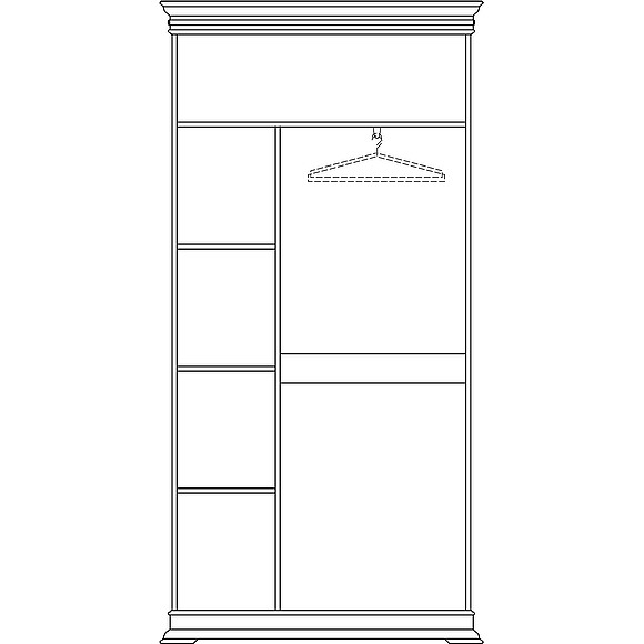 Шкаф «Верди Люкс 2/2» П487.35, Цвет: Слоновая кость