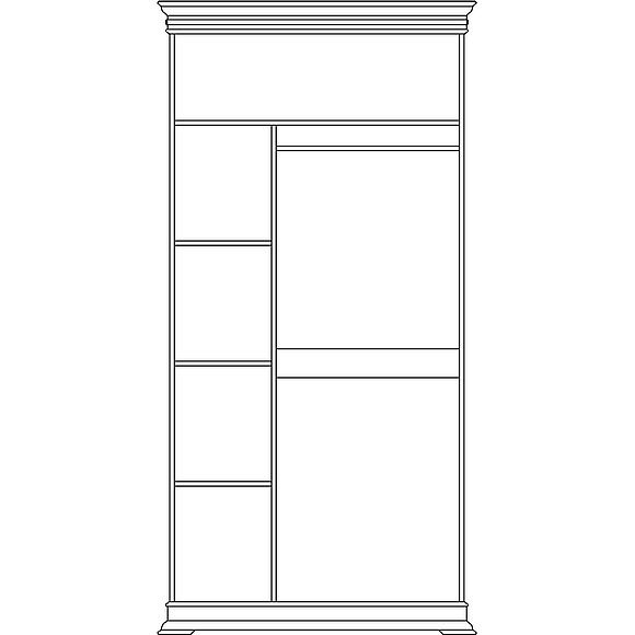 Шкаф «Верди Люкс 2/3» П487.36, Цвет: Слоновая кость