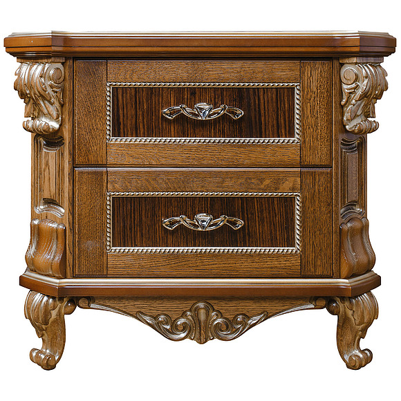 Тумба прикроватная «Альба 03с» П524.03с, Цвет: Палисандр с золочением