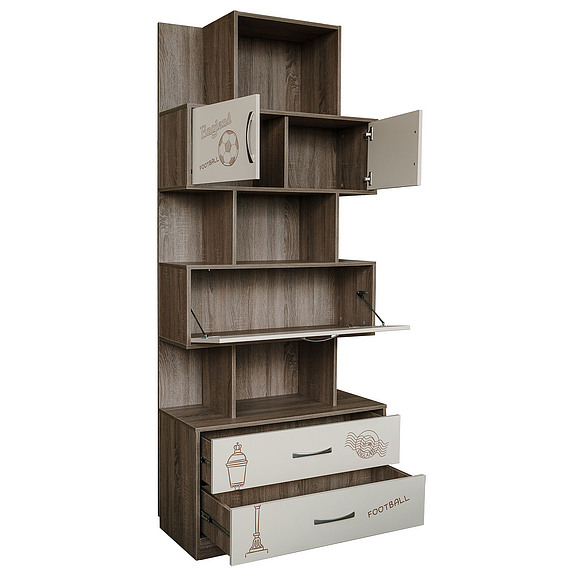 Шкаф комбинированный «Бритиш» П551.03, Материал: ДСП ламинированная