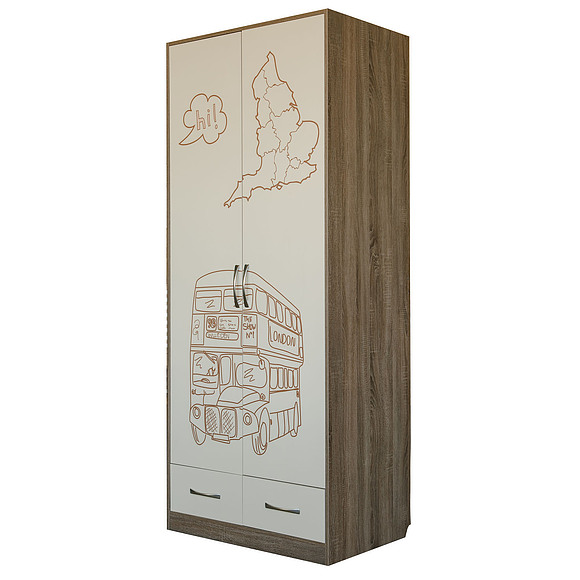 Шкаф комбинированный «Бритиш» П551.05, Материал: ДСП ламинированная