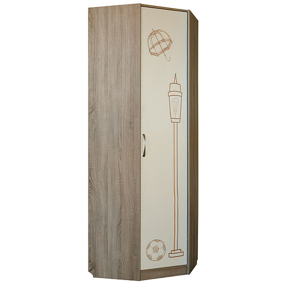 Шкаф для одежды угловой «Бритиш» П551.09, Материал: ДСП ламинированная