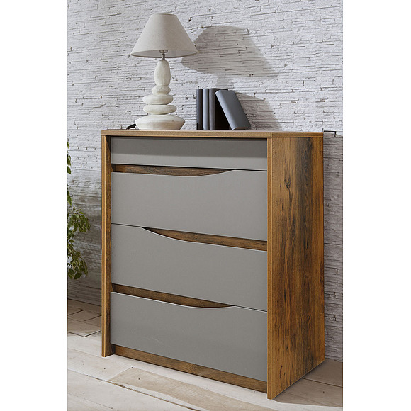 Комод «Монако» П528.02, Цвет: Дуб Саттер+Серый Мокко