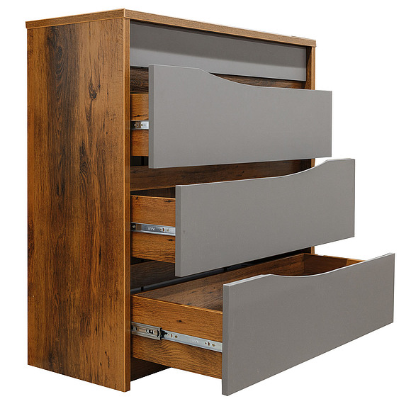 Комод «Монако» П528.02, Цвет: Дуб Саттер+Серый Мокко