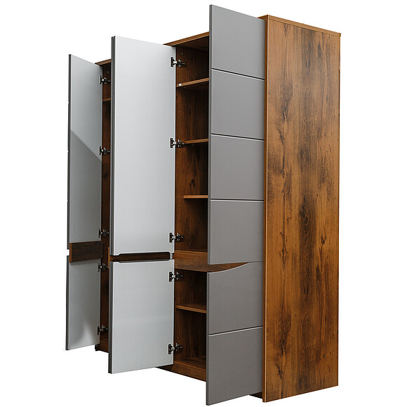 Шкаф для одежды «Монако» П528.01, Цвет: Дуб Саттер+Серый Мокко
