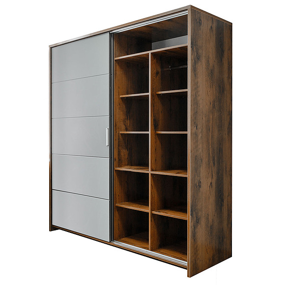 Шкаф-купе для одежды «Монако» П528.15, Цвет: Дуб Саттер+Серый Мокко